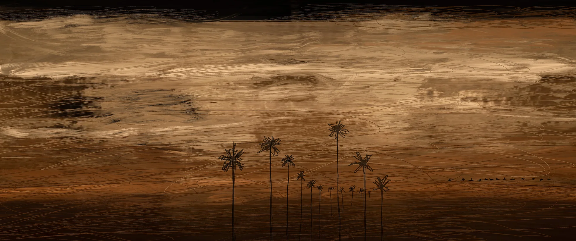 Atardecer o amanecer  — Acrilico sobre Lienzo
